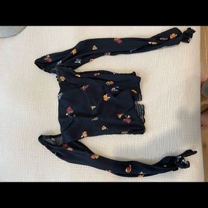 Reformation fruit, puff sleeve crop top